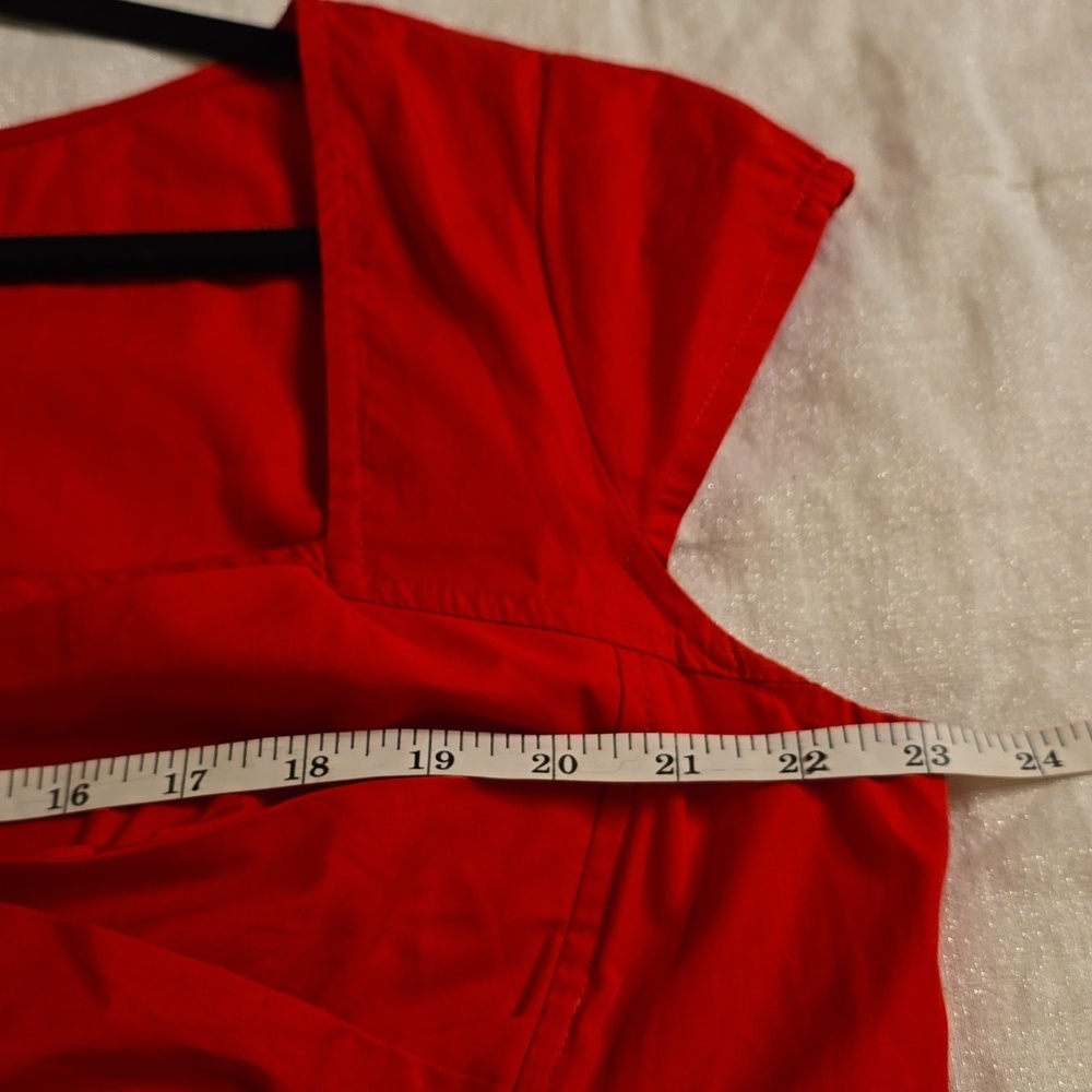 eShakti Cotton Vibrant Red Mini Dress - Picture 11 of 16